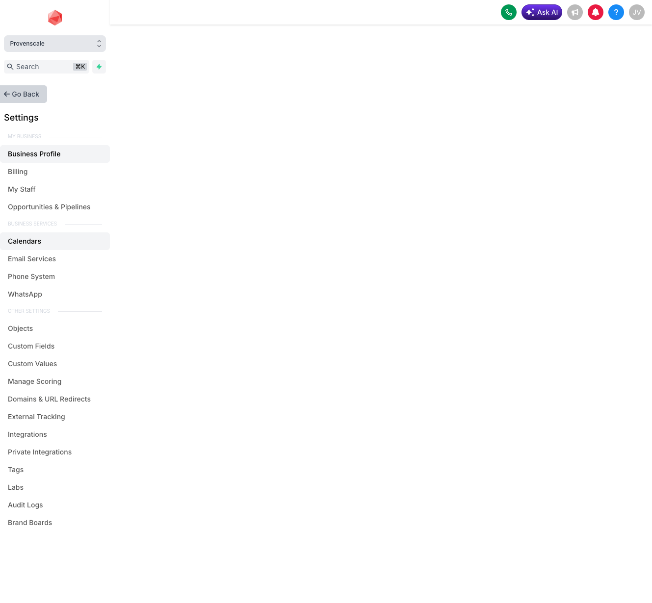 Click on Calendars