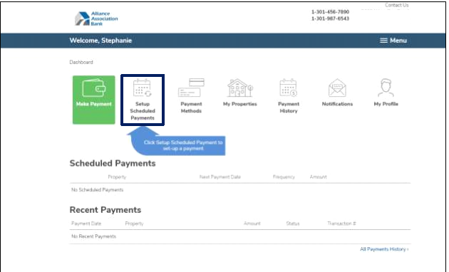 Setup Schedule Payments