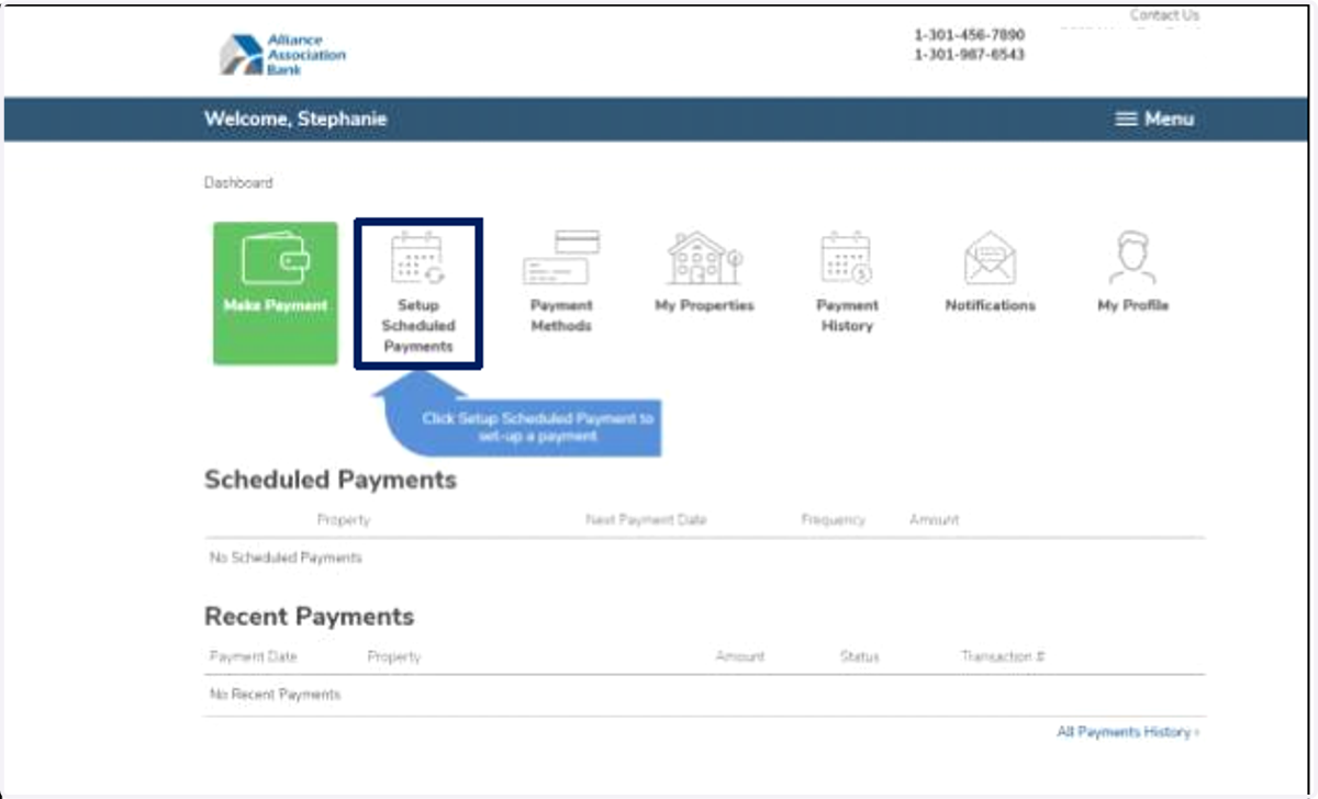 Setup Schedule Payments