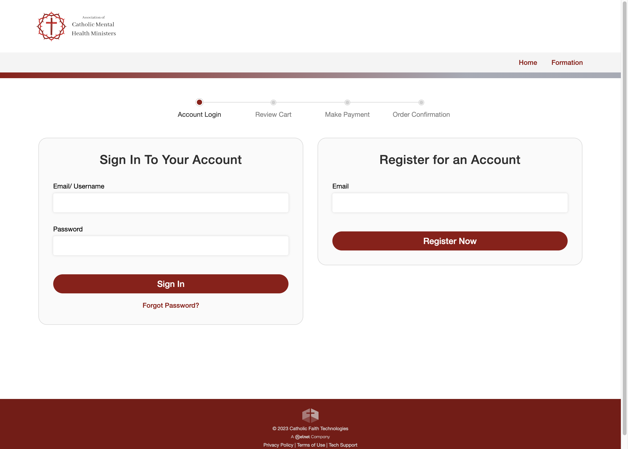If this is your first time on the platform, click on Register for an Account…
