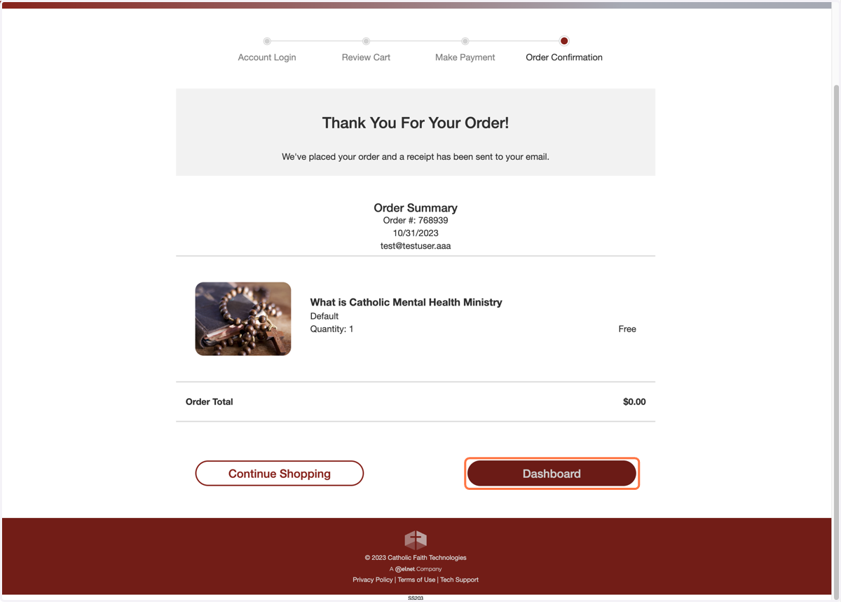 Click on Dashboard
