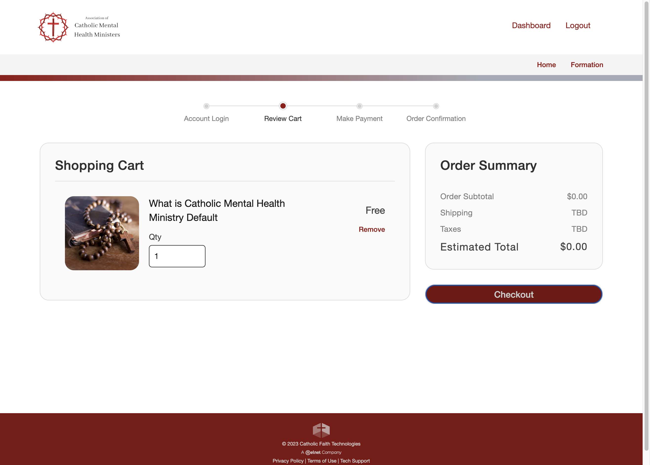 Click on Checkout