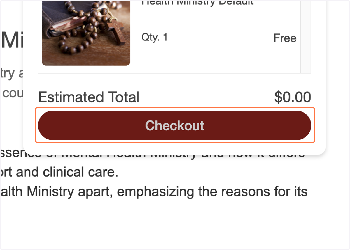 Click on Checkout