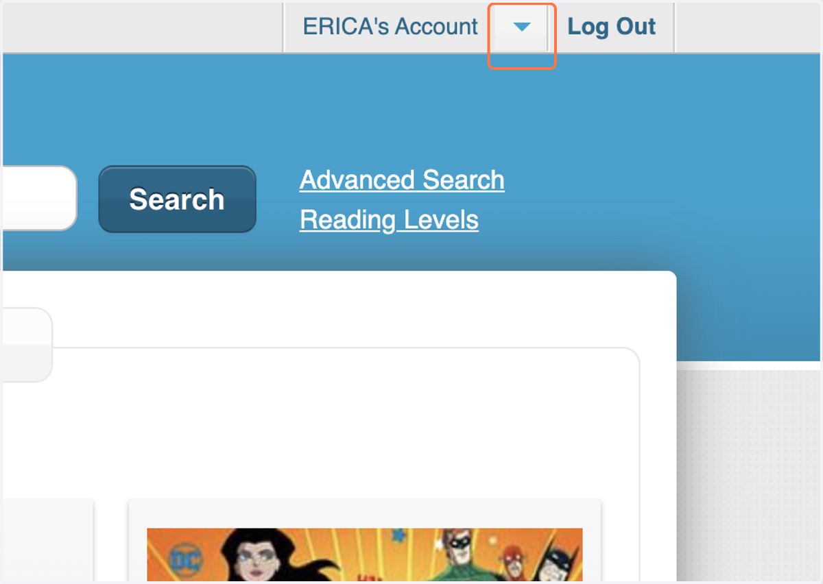 Click on Expand account dropdown