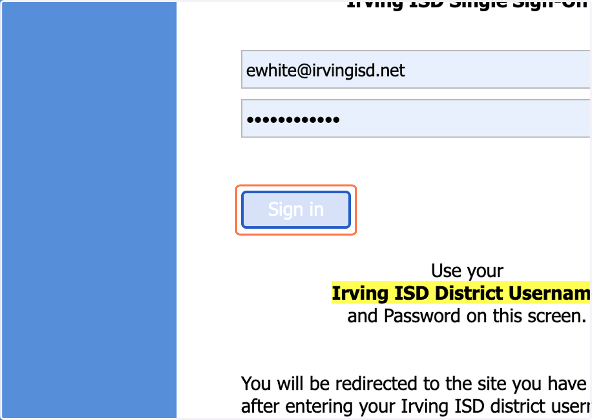 Click on Sign in