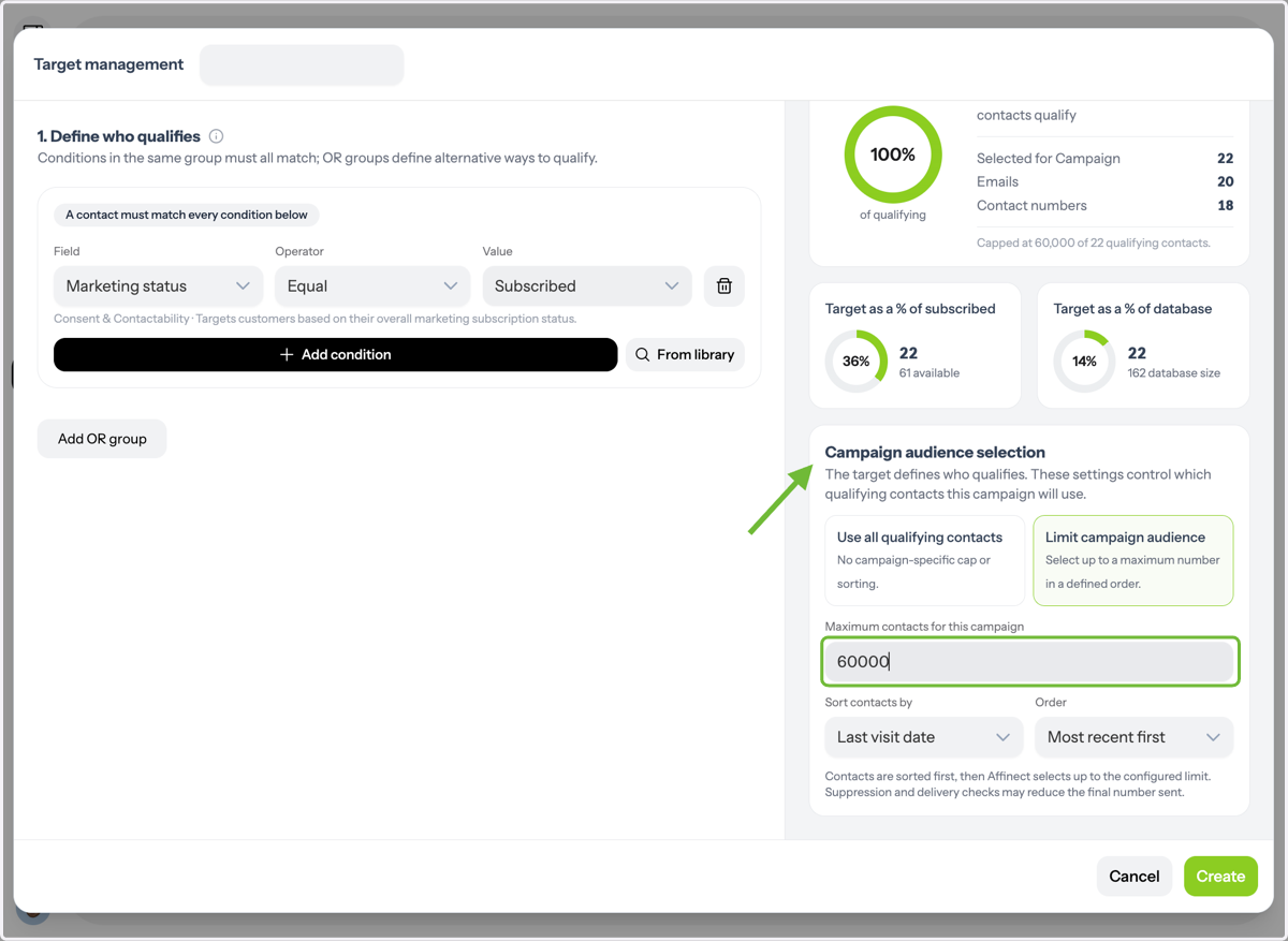 Limit and Sort Your Audience