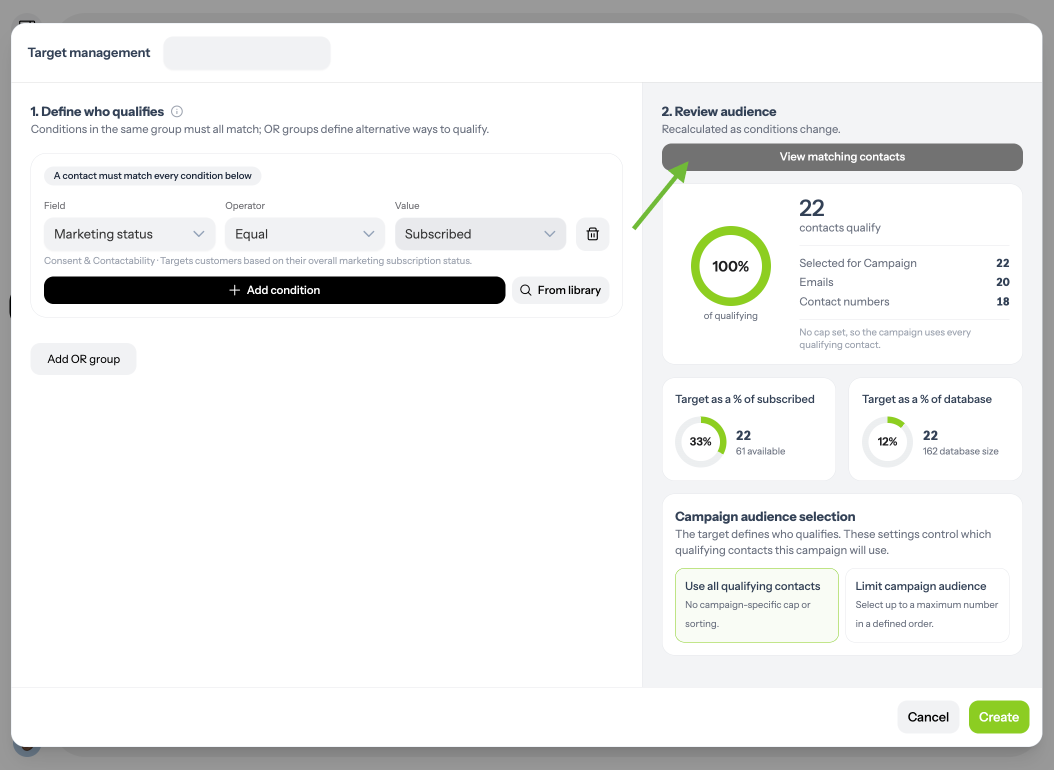 Review Matching Contacts