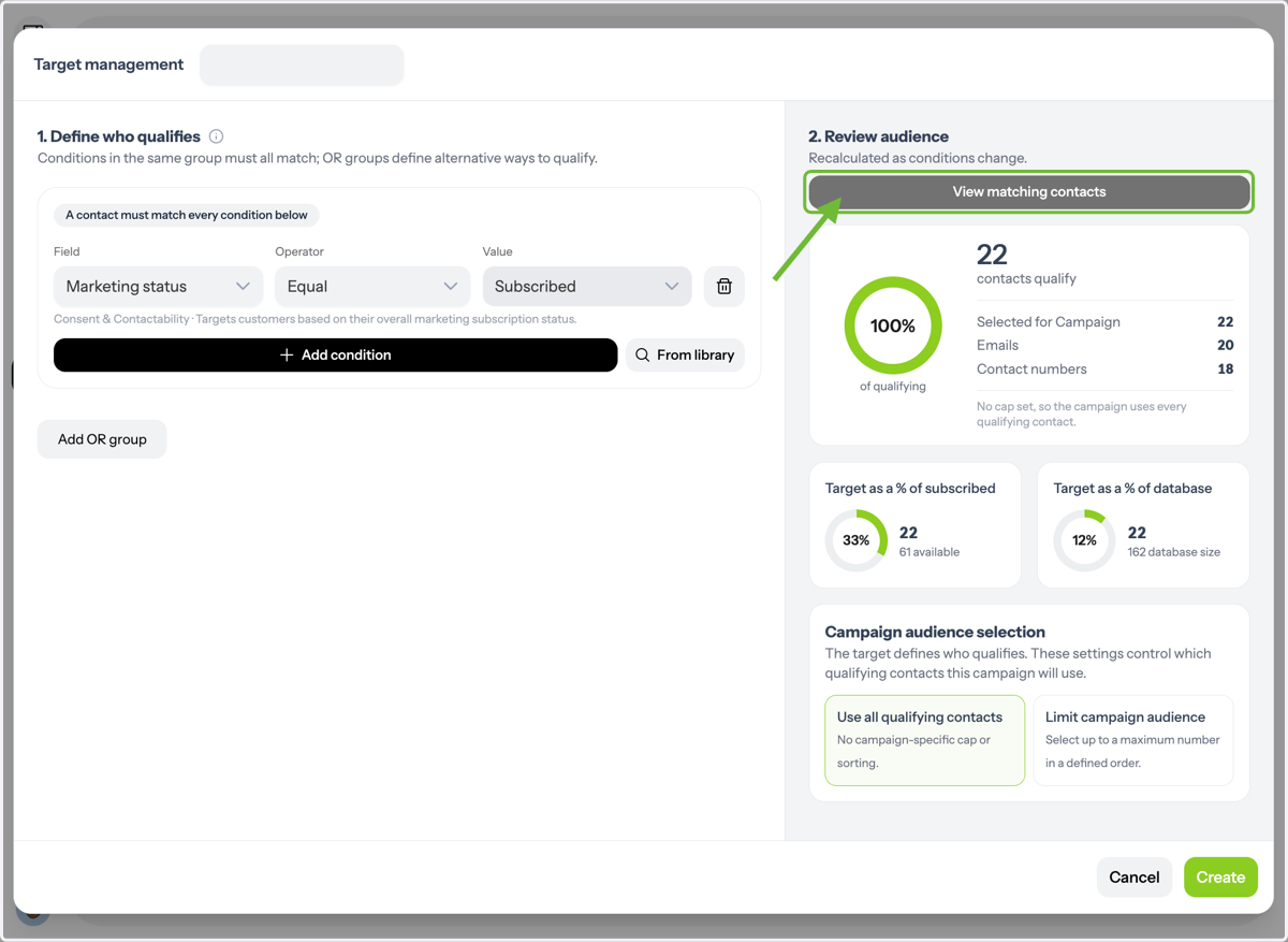 Review Matching Contacts