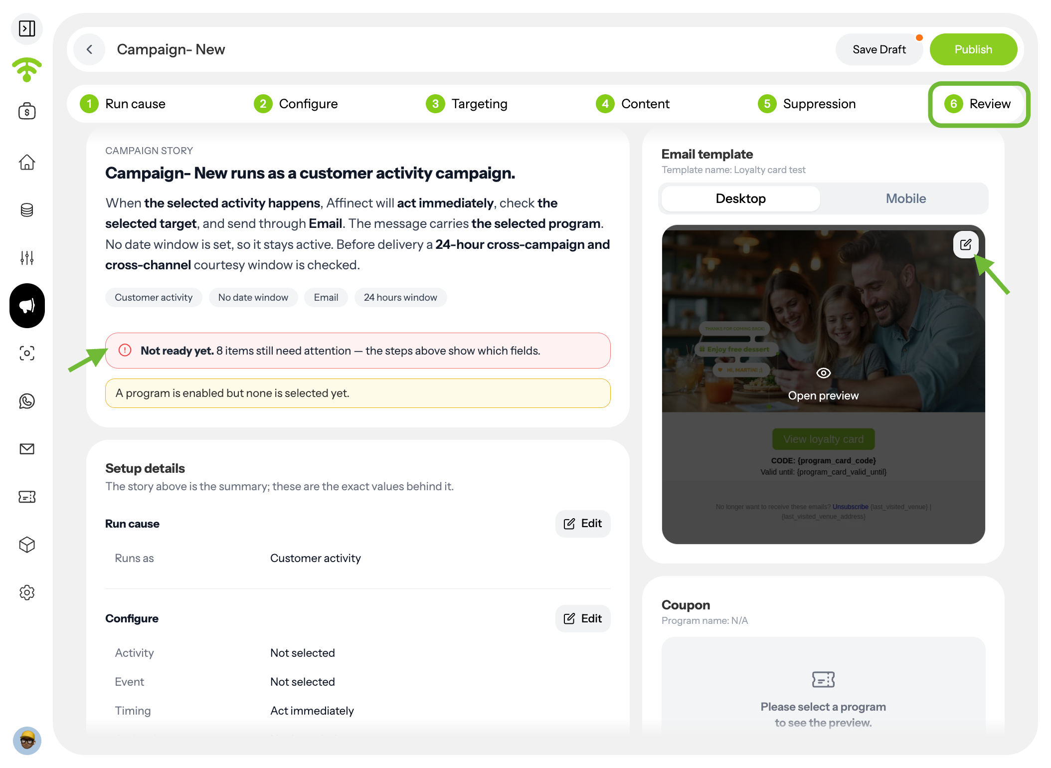 Review Your Campaign