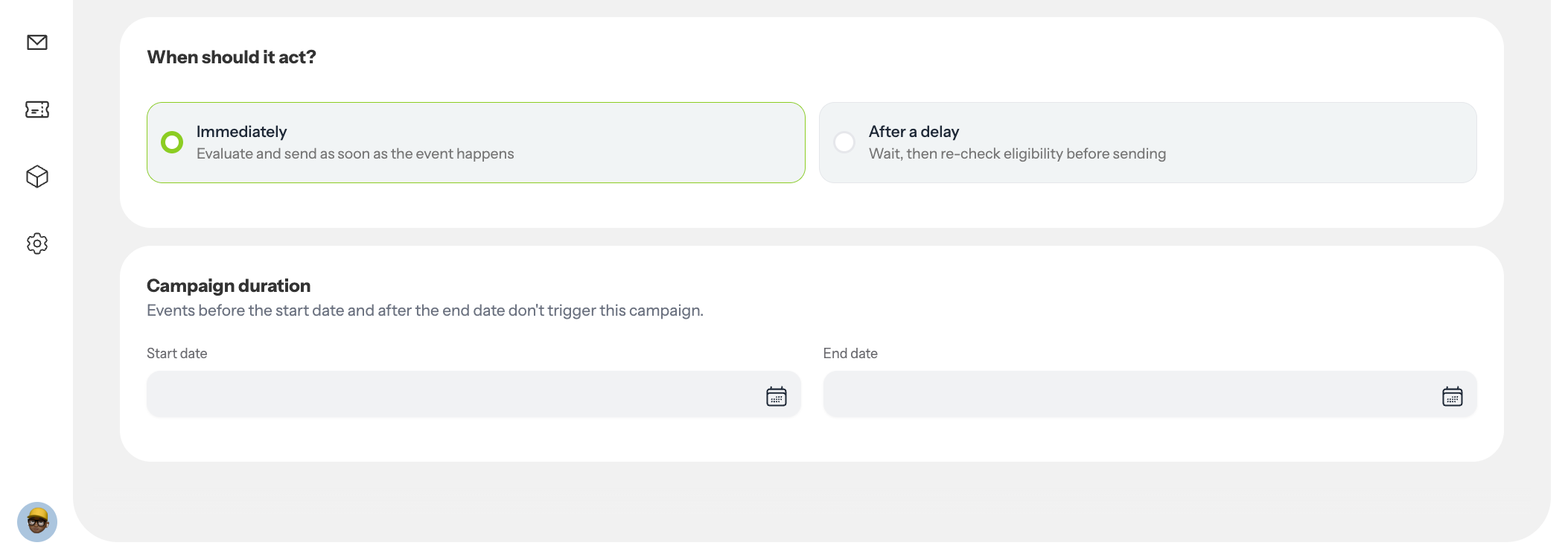 Select Timing and Duration