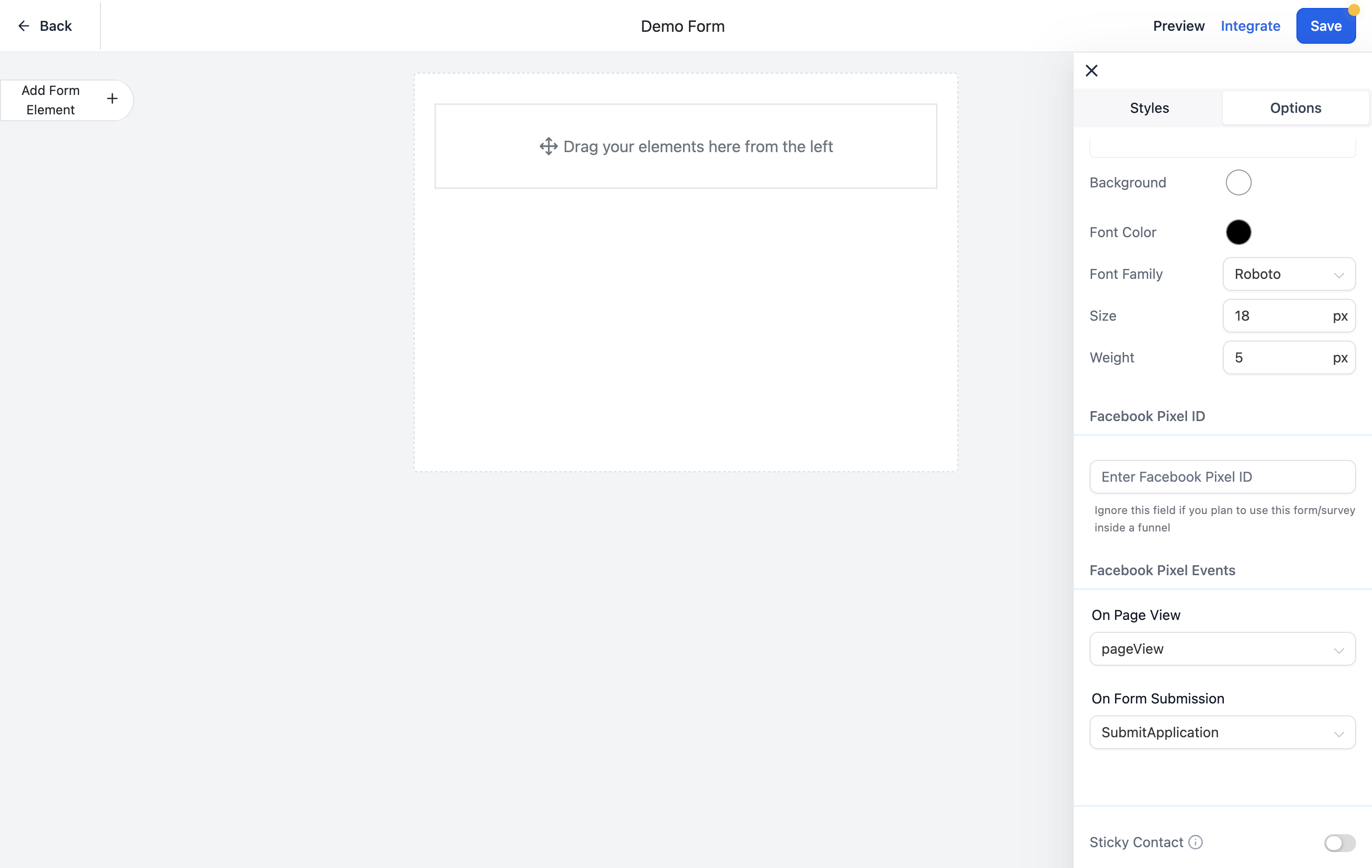 Toggle On Sticky Contact