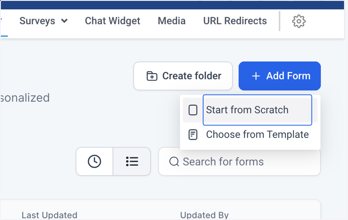 Click on Start from Scratch