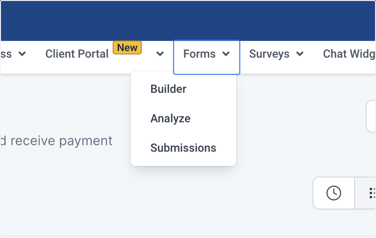 Click on Forms