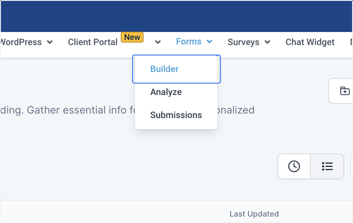 Click on Builder