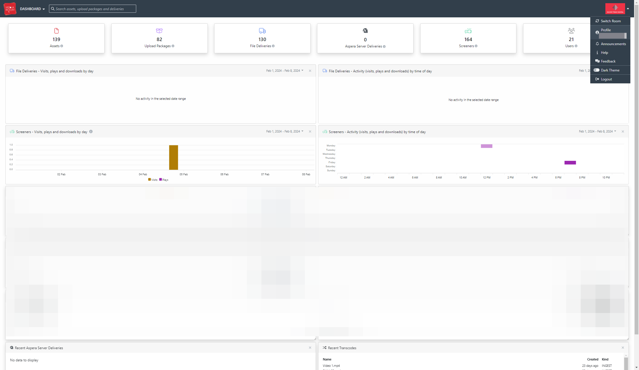 Email notifications can be sent to Media Room users when an asset is uploaded. To set this up, go to your user profile