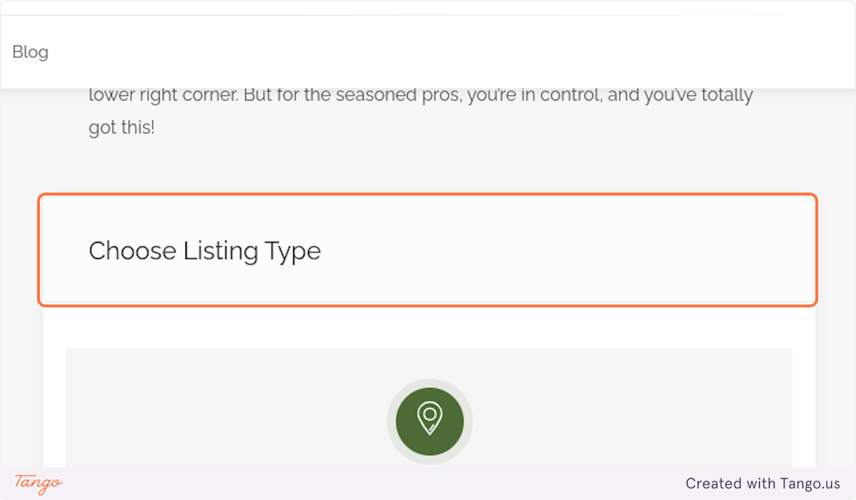 Choose Your Listing Type