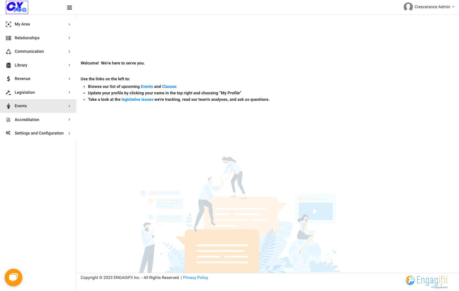 Click on Events