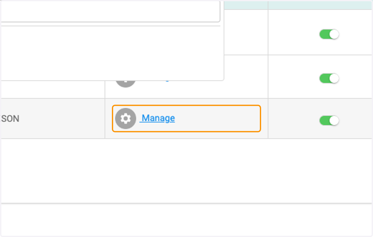 Click on Manage
