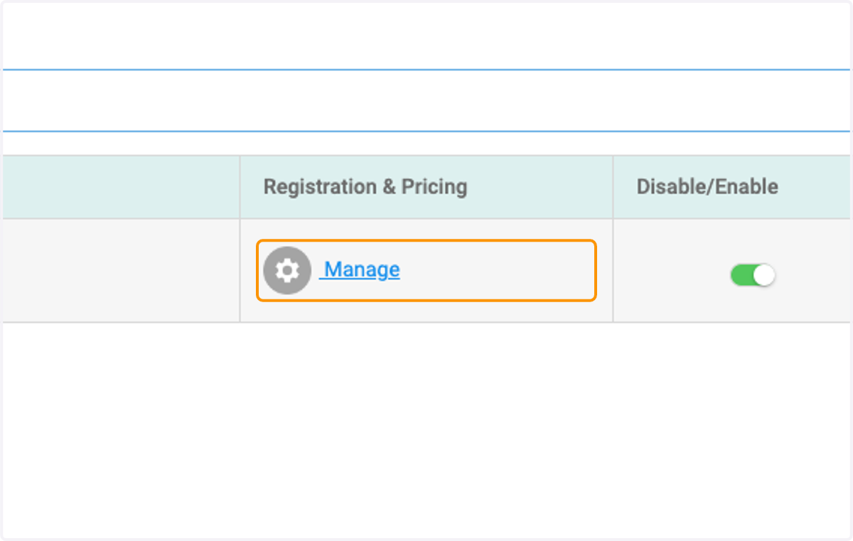 Click on Manage to create the pricing rule