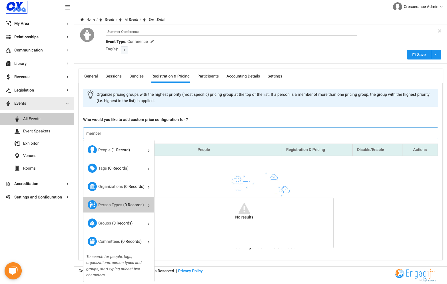 For example type "member" if you want to give your members a special pricing rule