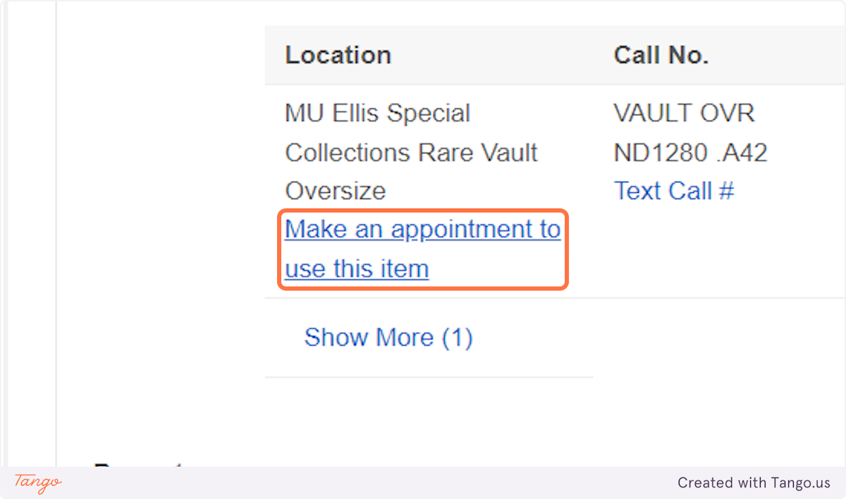 When you find an item you want to use, click on Make an appointment to use this item.