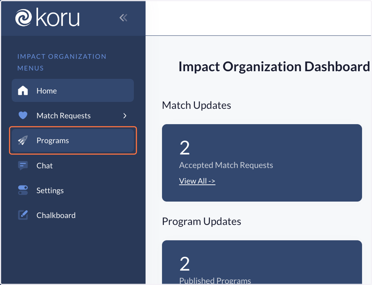Click on Programs on the side panel