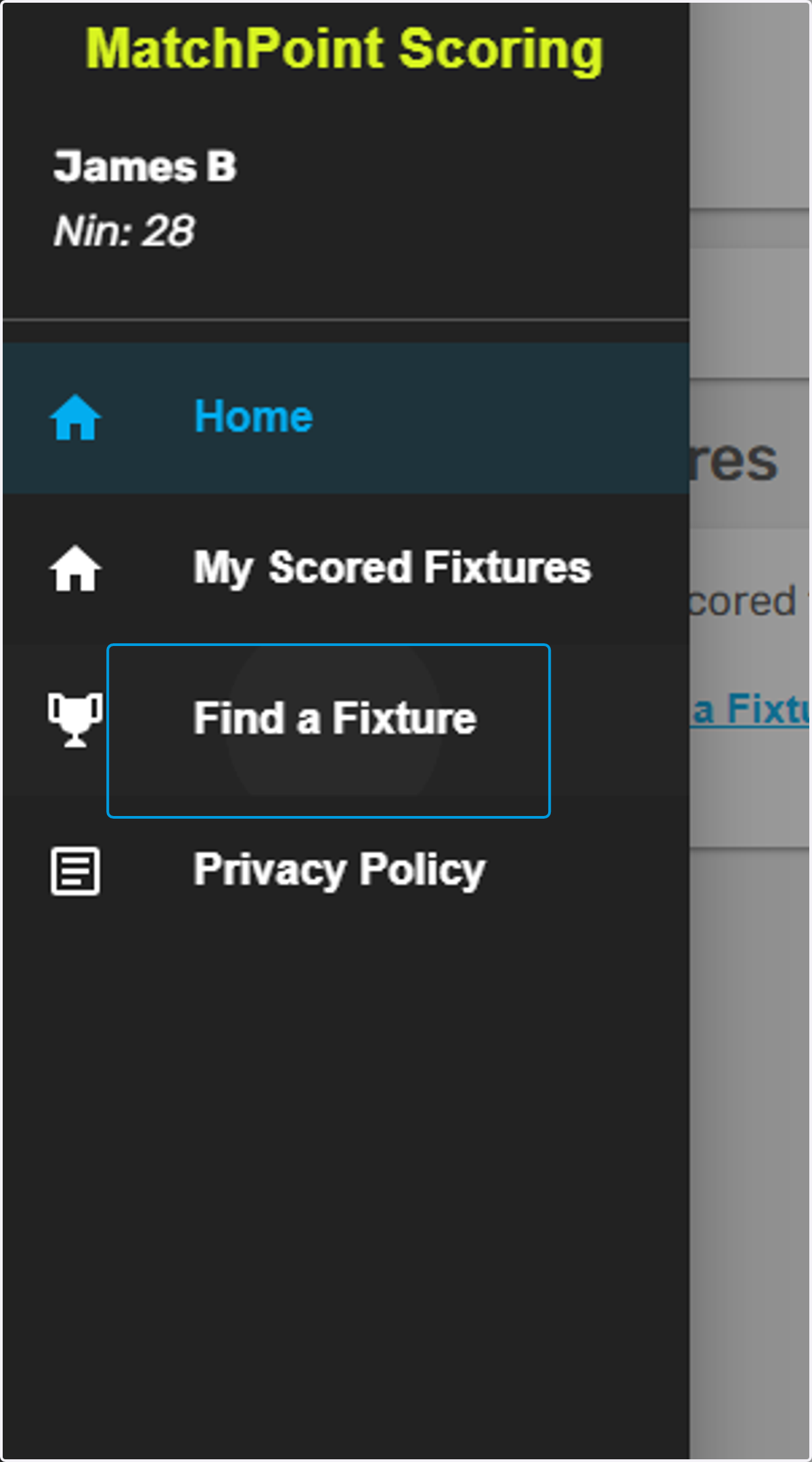 As the away/second named team you must select your team for the fixture. Do this by finding the fixture