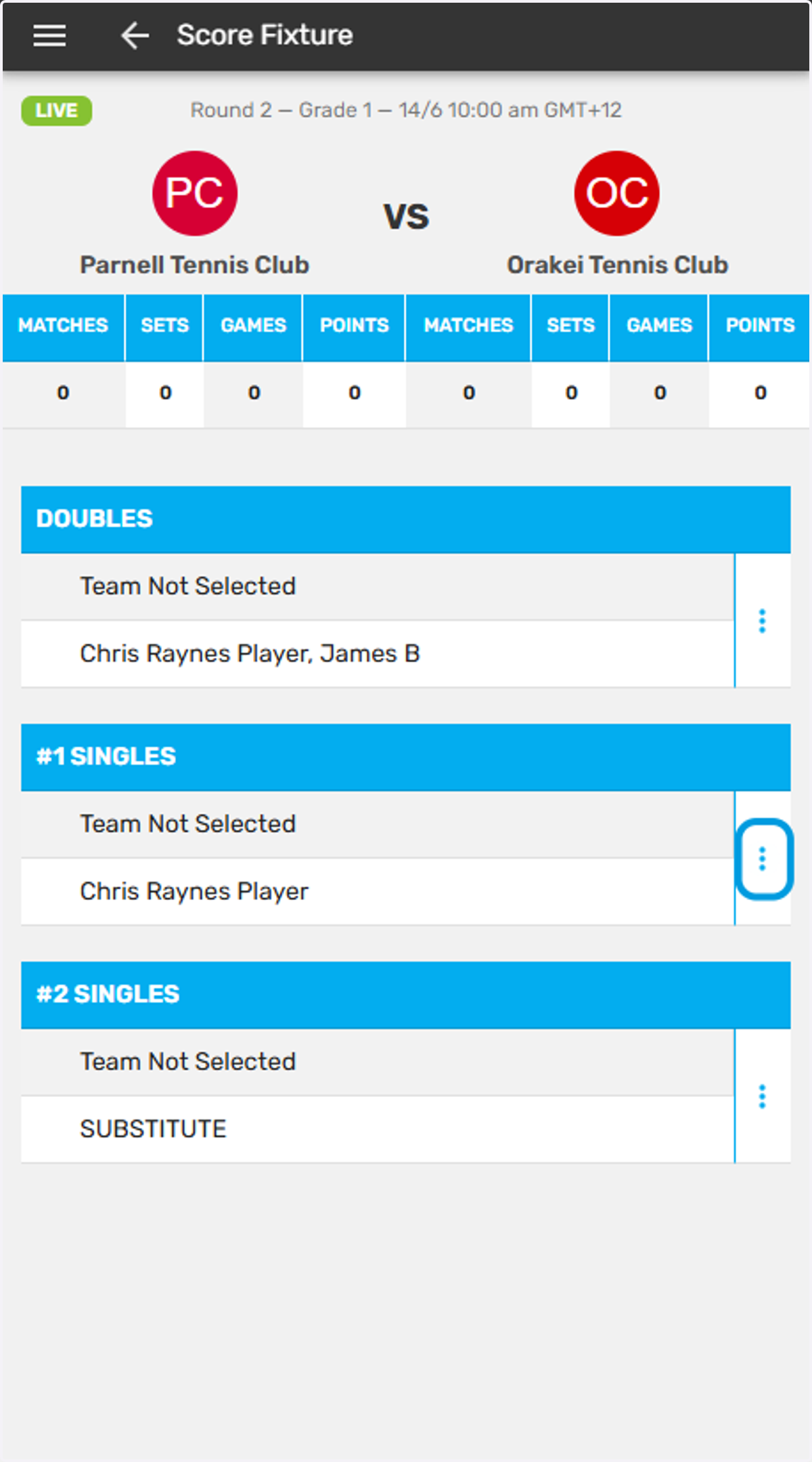 Repeat this process for each match in the fixture
