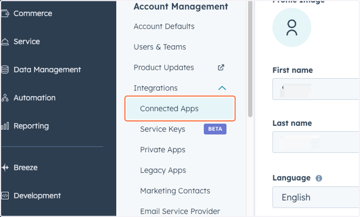 Click on Connected Apps