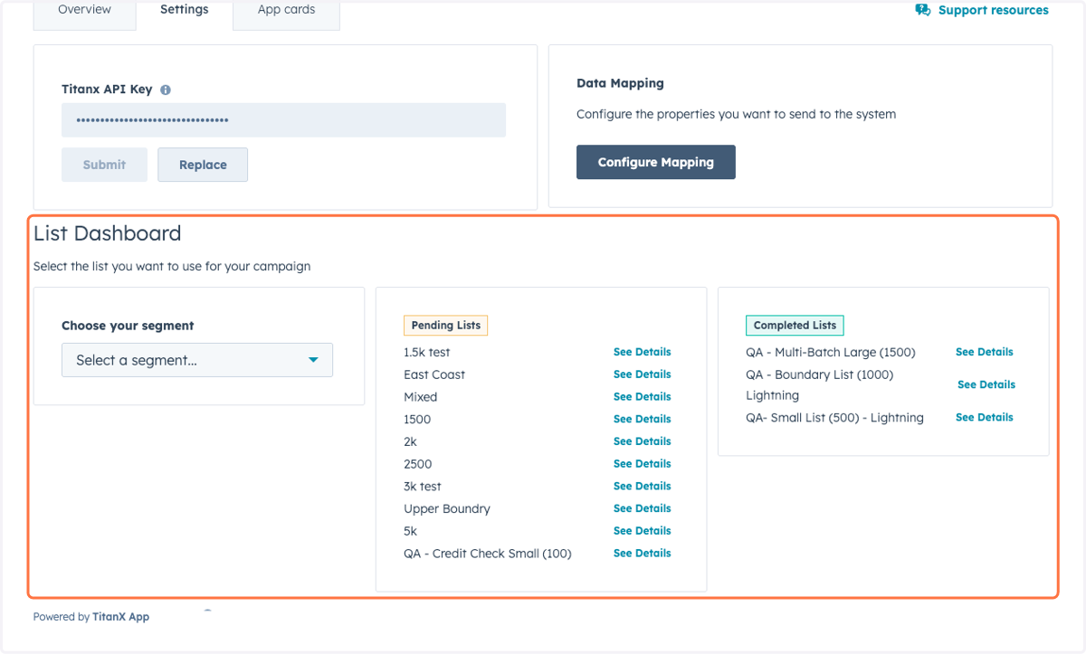The List Dashboard is where you can access the Submit a Segment (list) feature