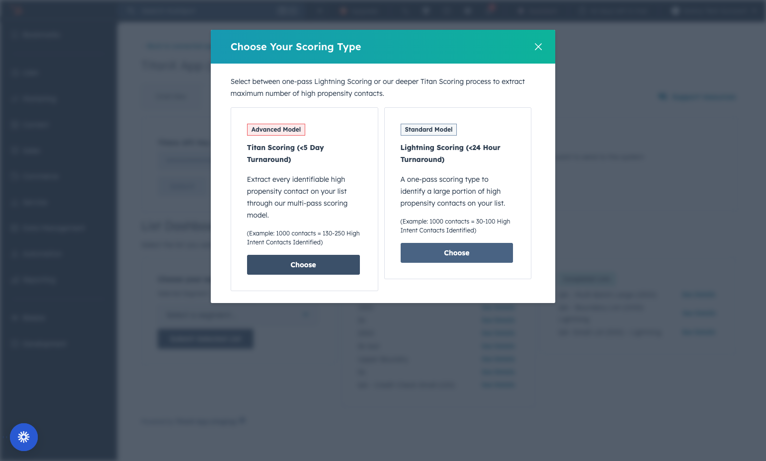 Select Scoring Method