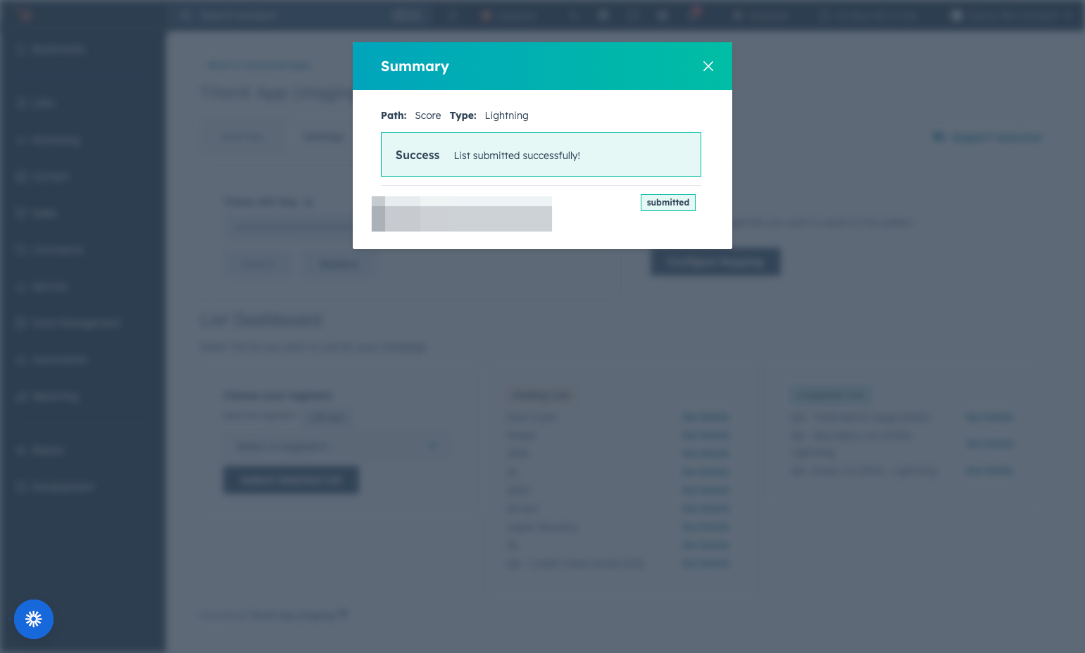 Once submitted, you will receive a Success message