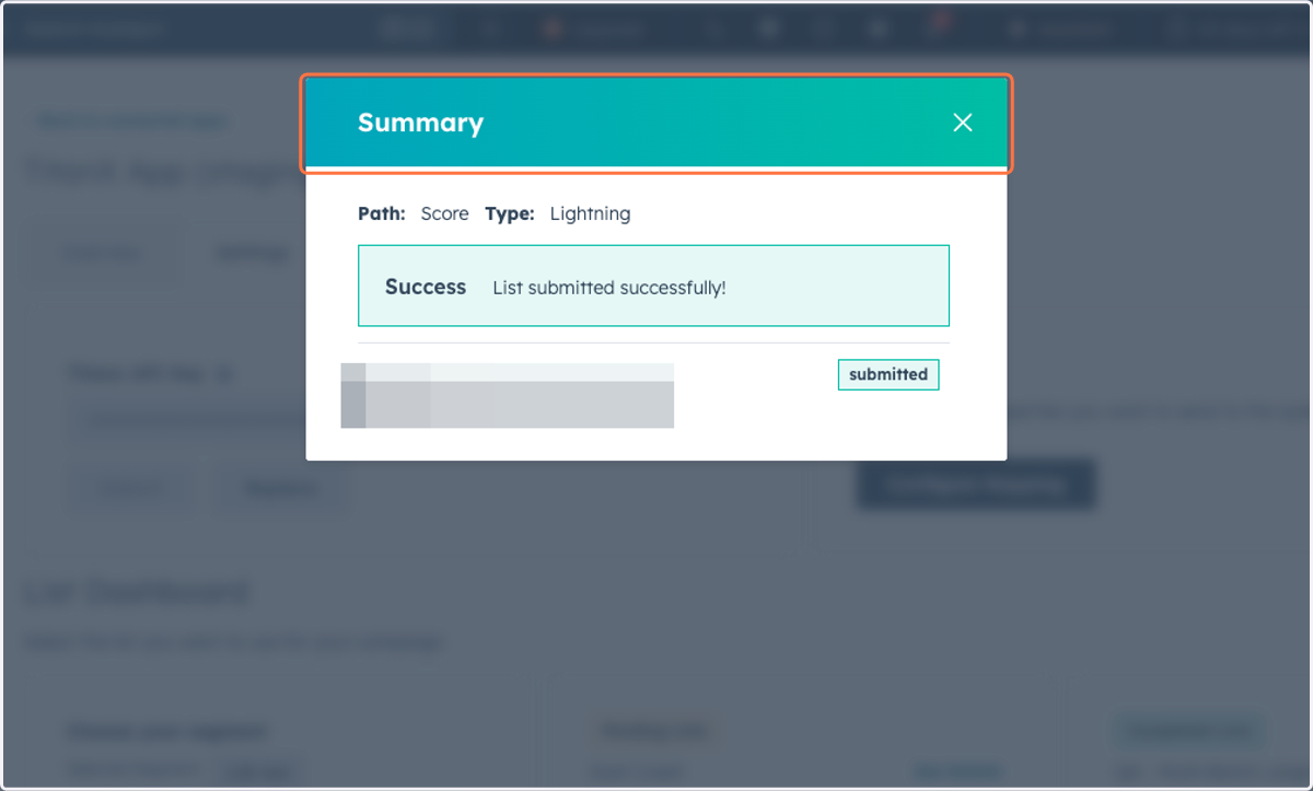 Once submitted, you will receive a Success message
