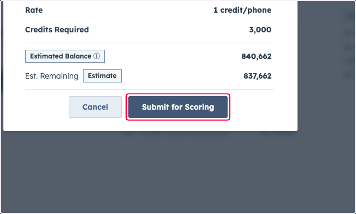 Click on Submit for Scoring