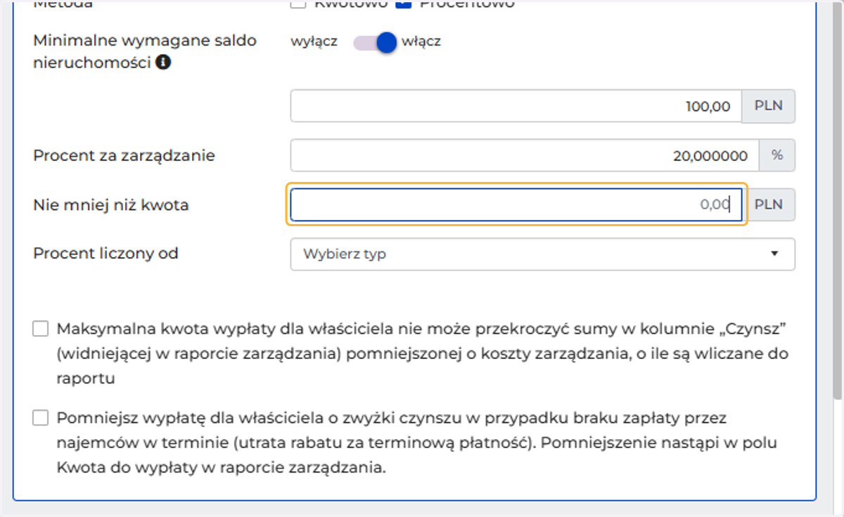 Możesz ustawić minimalną kwotę wynagrodzenia