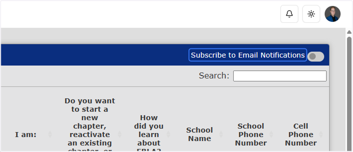 Click on Subscribe to Email Notifications to get notified for when submissions are received