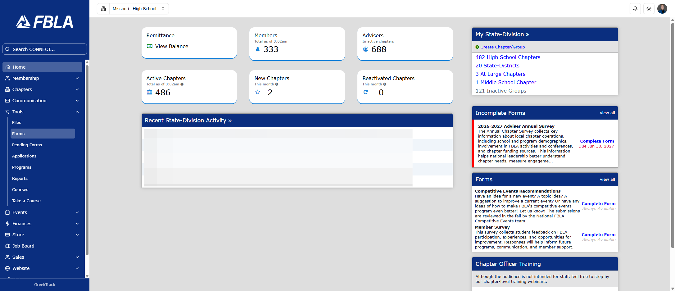 Click on Forms