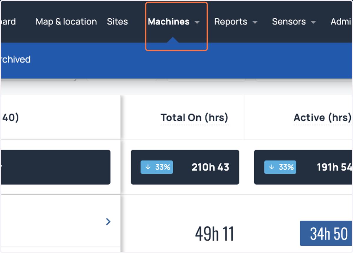 Click on Machines