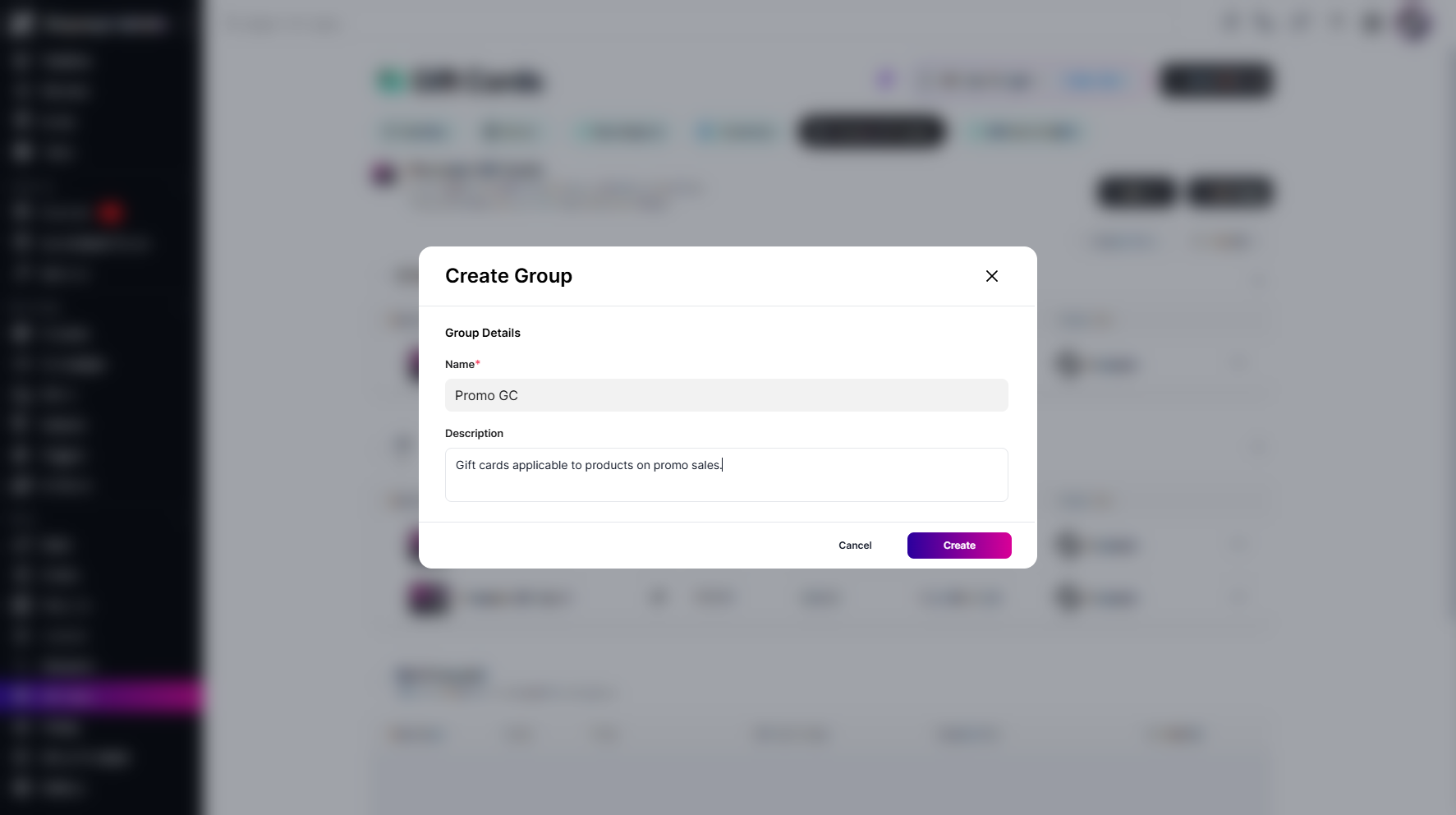 Step 7: Once filled, click the Create button to save and apply the changes.