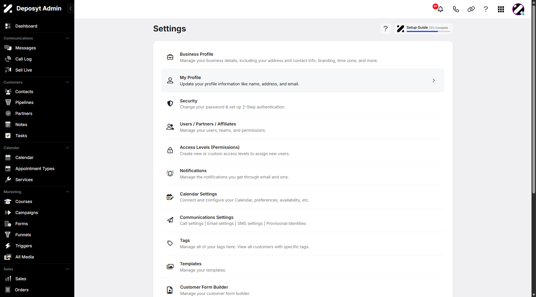 Step 5: Click on My Profile to continue.