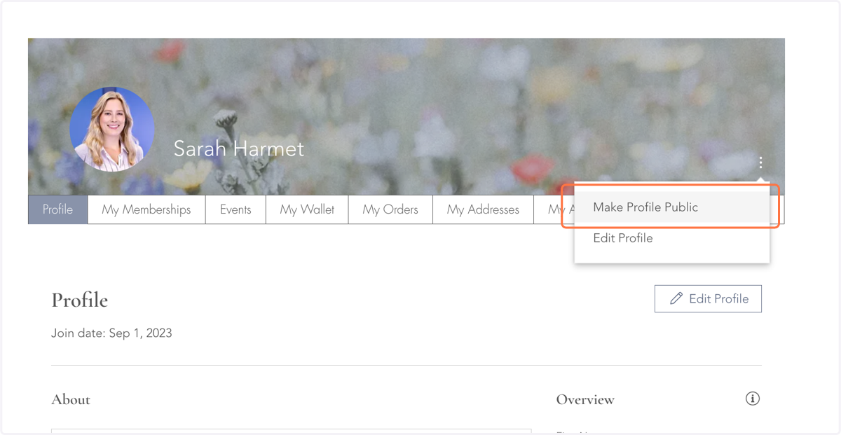 Make profile public