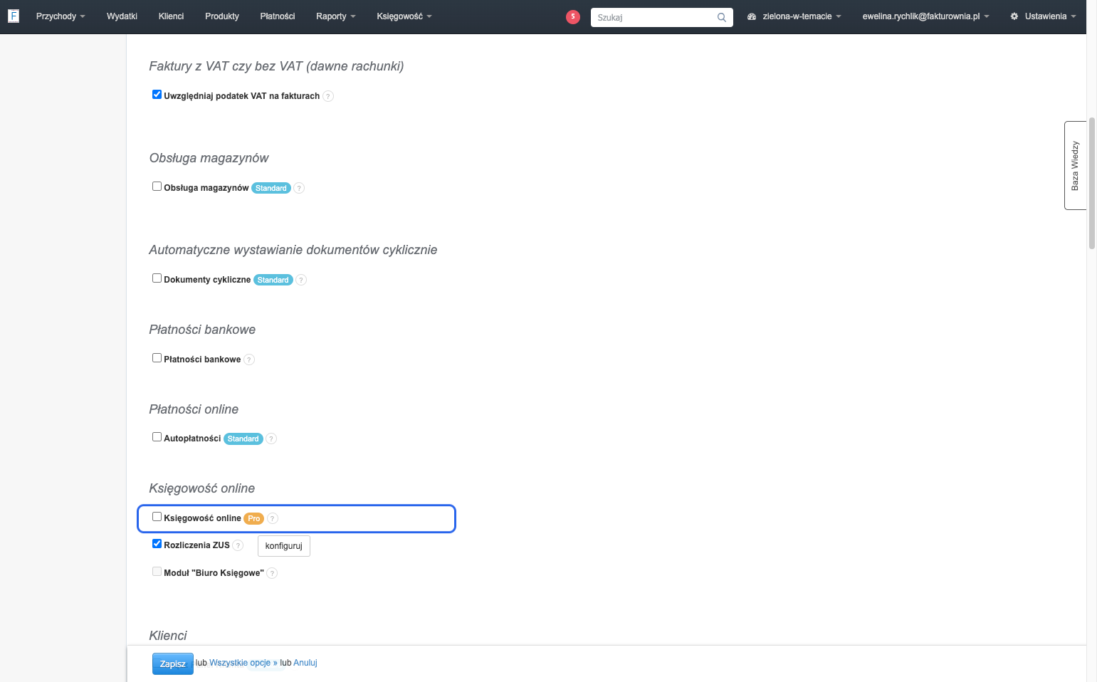 i tym samym, nie masz aktywnej funkcji Księgowość online