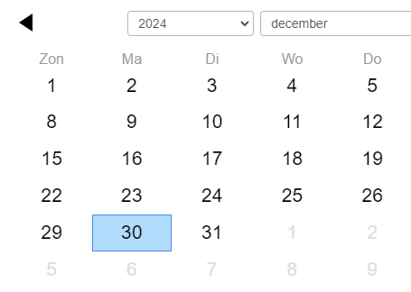 Gebruik de pop-upkalender om datums te selecteren