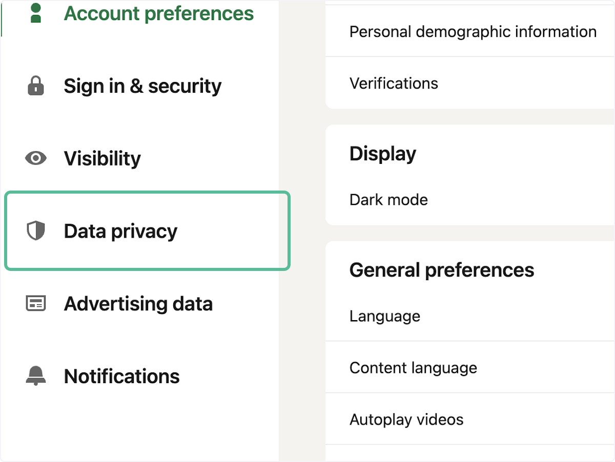 Click on Data privacy
