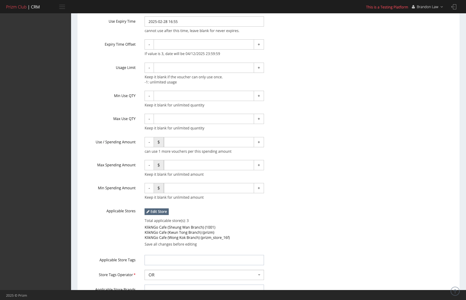 Click on Edit Store