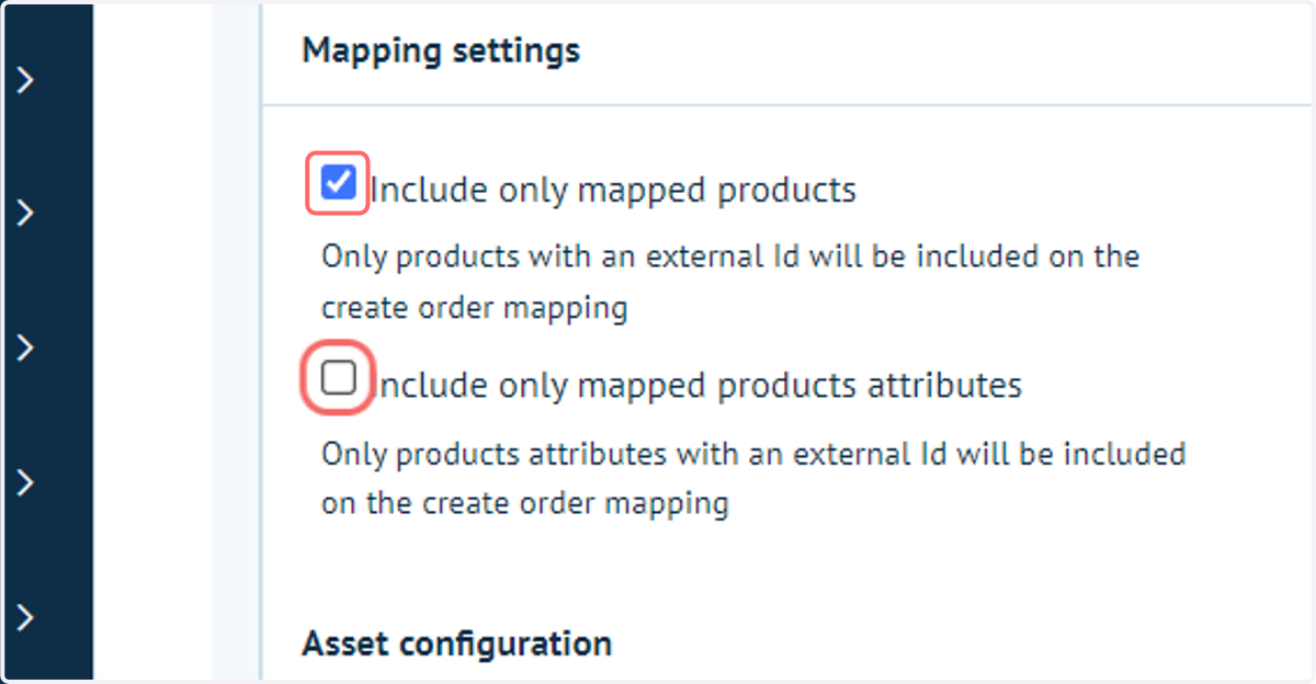 Include only mapped products