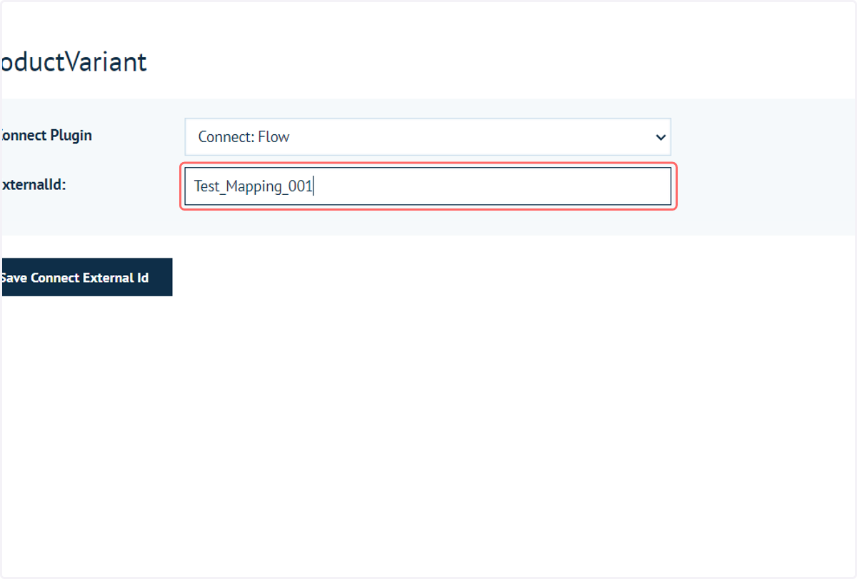 Input an ExternalID to use with this particular product