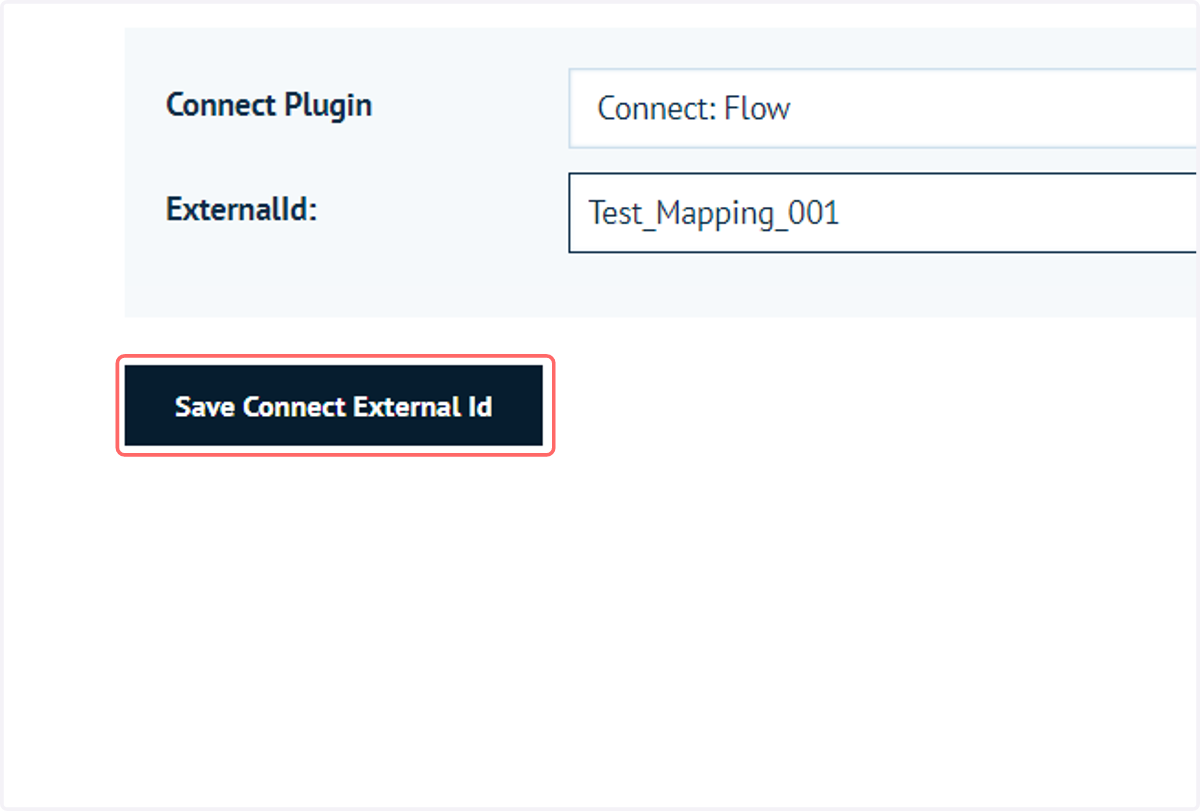 Click on Save Connect External Id