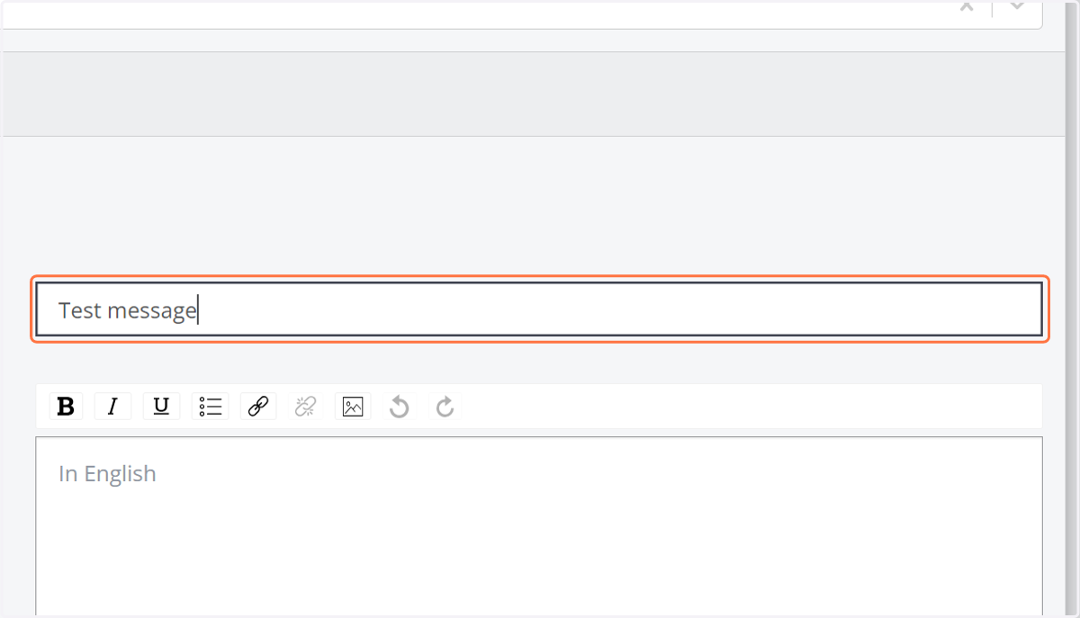 Type the title and the content of the message.