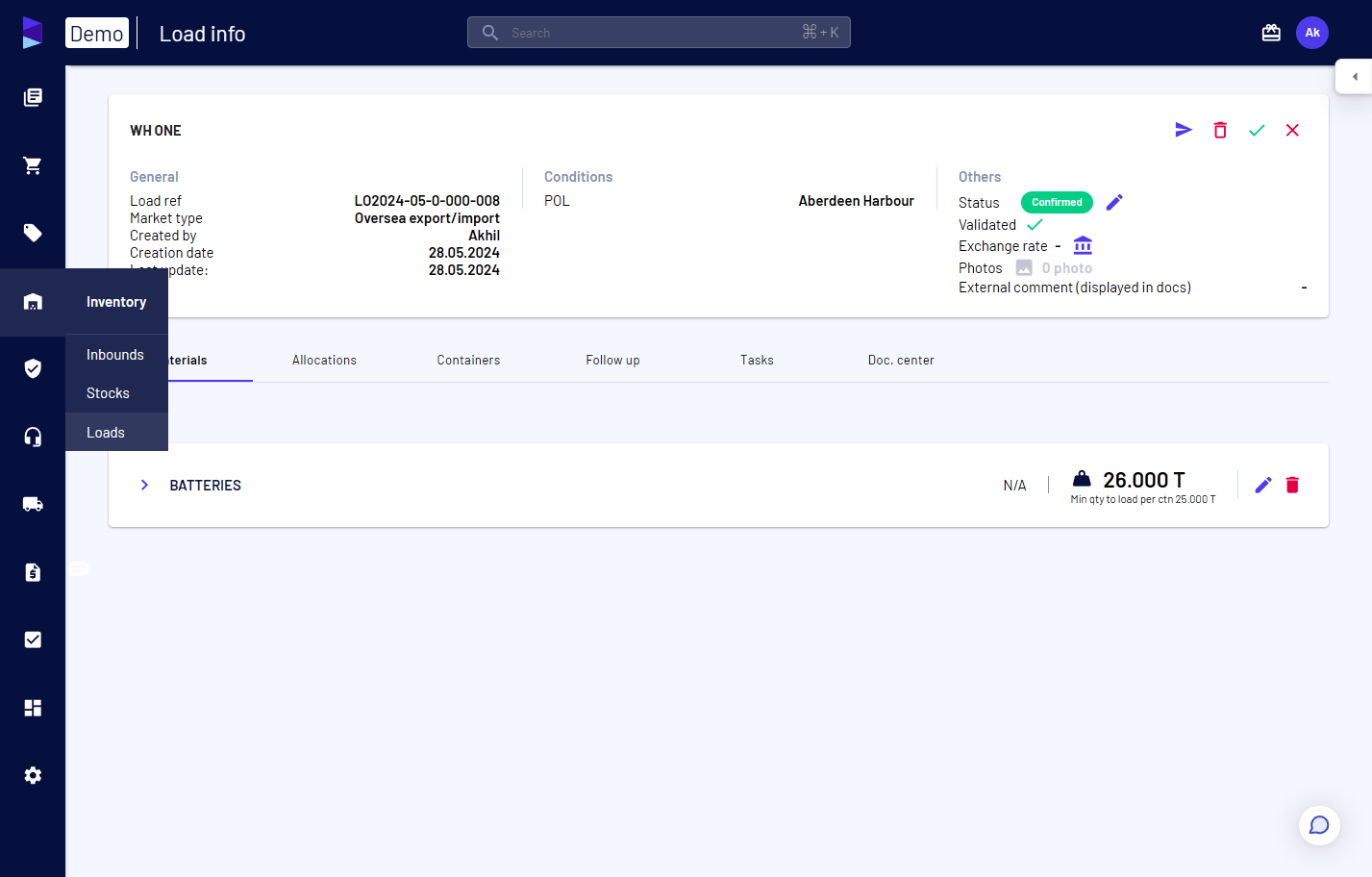 You can access outbound loads from the 'Load' page